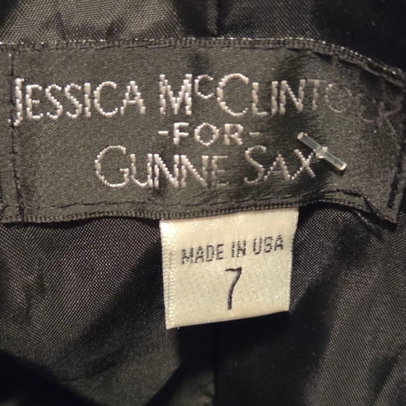 Jessica McClintock Gunne Sax Y2k 80s 90s Ballerina Strapless Prom Polka Dot Sz 7 - Picture 8 of 10